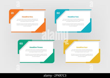 Simple card style minimal steps infographic text presentation template Stock Vector