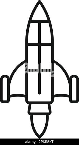 Start rocket space icon outline vector. Fire launch. Smoke startup Stock Vector