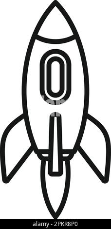 Rocket startup icon outline vector. Fire start. Sky future Stock Vector
