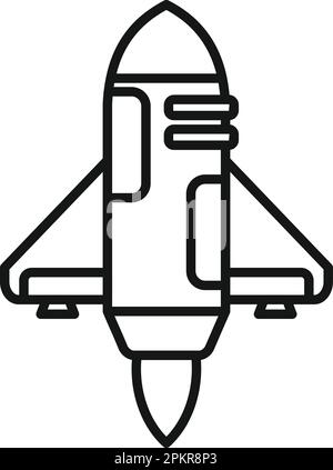 Ship launch icon outline vector. Rocket fire. Sky startup Stock Vector