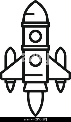 Booster rocket icon outline vector. Space ship. Sky future Stock Vector