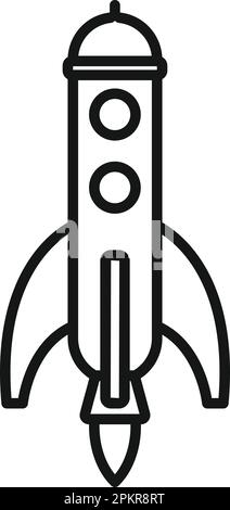 Project rocket icon outline vector. Space launch. Sky smoke Stock Vector