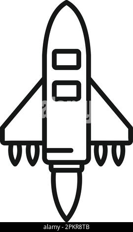 Sky booster icon outline vector. Rocket space. Start ship Stock Vector