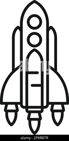 Failure space rocket icon outline vector. Fire speed. Sky smoke Stock Vector