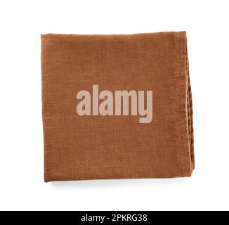 Folded fabric napkin isolated on white background Stock Photo