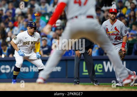 Milwaukee Brewers catcher William Contreras (24) in the first inning during  a baseball game against the Arizona Diamondbacks, Wednesday, April 12,  2023, in Phoenix. (AP Photo/Rick Scuteri Stock Photo - Alamy