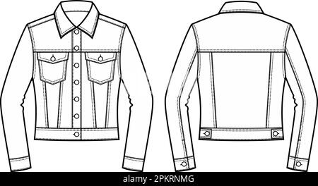 Womens jean jacket. Fashion CAD Stock Vector Image & Art - Alamy