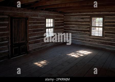 Interior of old home in Grafton ghost town in Grafton, Utah Stock Photo