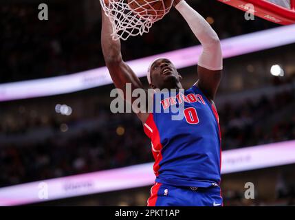 CHICAGO, IL - APRIL 09: Chicago Bulls forward Dalen Terry (25) in action  during a NBA game between the Detroit Pistons and the Chicago Bulls on  April 9, 2023 at the United