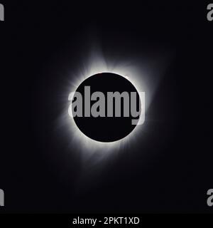 Inner solar corona seen during an eclipse Stock Photo