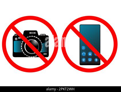 No Cell Phone, no camera vector illustration isolated Stock Vector
