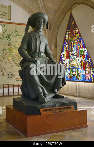 Henrique of Portugal, known as Henry the Navigator (1394-1460). Infante de Portugal. 1st Duke of Viseu. Sculpture by the Portuguese sculptor Leopoldo de Almeida (1898-1975), 1960. Maritime Museum. Lisbon, Portugal. Author: Leopoldo de Almeida (1898-1975). Portuguese sculptor. Stock Photo