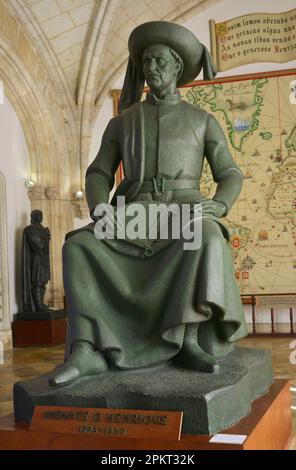 Henrique of Portugal, known as Henry the Navigator (1394-1460). Infante de Portugal. 1st Duke of Viseu. Sculpture by the Portuguese sculptor Leopoldo de Almeida (1898-1975), 1960. Maritime Museum. Lisbon, Portugal. Author: Leopoldo de Almeida (1898-1975). Portuguese sculptor. Stock Photo