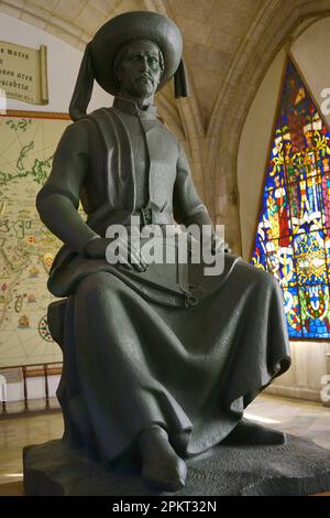 Henrique of Portugal, known as Henry the Navigator (1394-1460). Infante de Portugal. 1st Duke of Viseu. Sculpture by the Portuguese sculptor Leopoldo de Almeida (1898-1975), 1960. Maritime Museum. Lisbon, Portugal. Author: Leopoldo de Almeida (1898-1975). Portuguese sculptor. Stock Photo