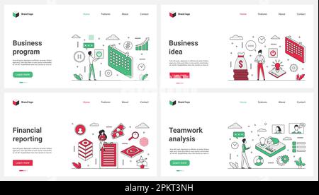 Business processes automation isolated cartoon vector illustrations set ...