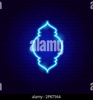 Arabic Decoration Neon Sign Stock Vector