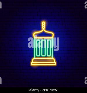 Lantern Ramadan Kareem Neon Sign Stock Vector