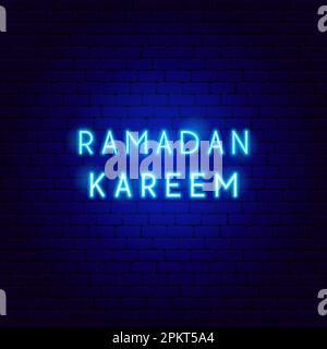 Ramadan Kareem Neon Text Stock Vector