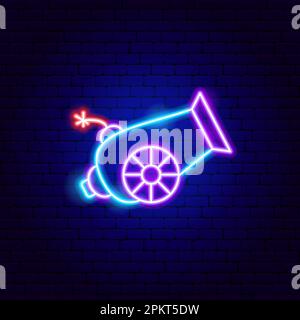 Cannon Neon Sign Stock Vector