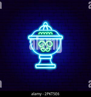 Arabic Dish Neon Sign Stock Vector