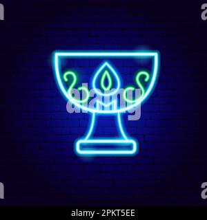 Arabic Goblet Neon Sign Stock Vector
