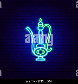 Arabic Jug Neon Sign Stock Vector