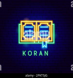 Koran Neon Label Stock Vector