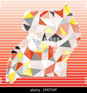 Uganda vector illustration. Uganda design on gradient stripes background. Technology, internet, network, telecommunication concept. Stock Vector