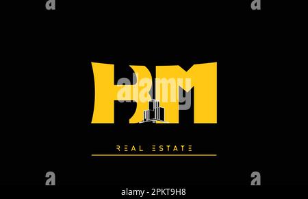 Real Estate letters Initials Monogram logo KM , MK Stock Vector