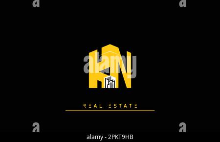 Real Estate letters Initials Monogram logo KN , NK Stock Vector