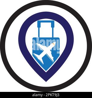 Point Travel logo design template vector logo design for travel business travel location. Holidays traveling vector template icon. Stock Vector