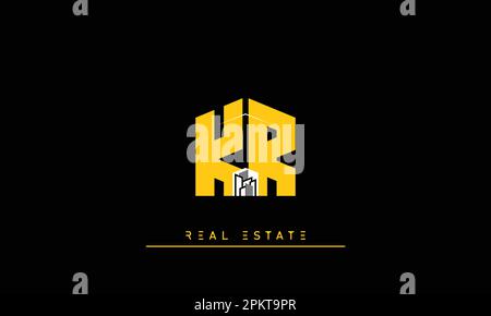 Real Estate letters Initials Monogram logo KR , RK Stock Vector