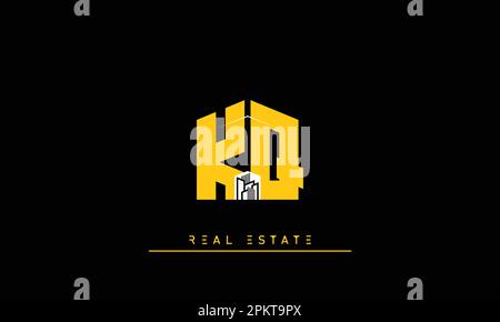 Real Estate letters Initials Monogram logo KQ , QK Stock Vector