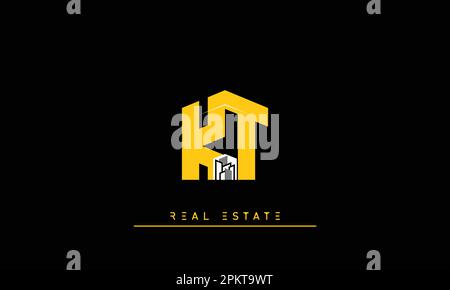 Real Estate letters Initials Monogram logo KT , TK Stock Vector
