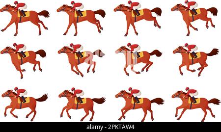 Horse animation. Cartoon horses running gait movements animate frames,  walking or galloping race sequence cycle 2d motion run thoroughbred pet  ingenious vector illustration of animation horse ride Stock Vector Image &  Art 