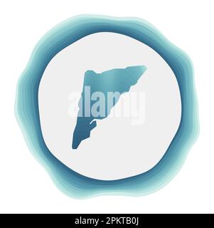 Salt Cay, Turks Islands logo. Badge of the island. Layered circular sign around Salt Cay, Turks Islands border shape. Cool vector illustration. Stock Vector