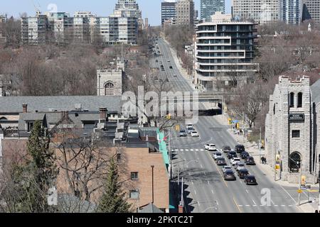 Aerial view of a large boulevard (springtime) Stock Photo