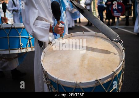 Glorious Encounter (Encuentro Glorioso) procession during Easter Sunday in the streets of Zaragoza, Aragon, Spain Stock Photo