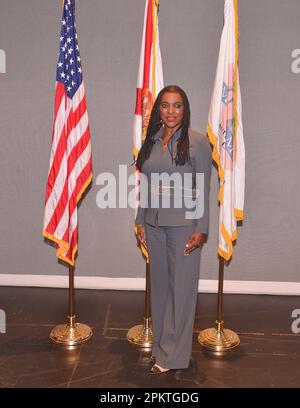 Miramar, USA. 06th Apr, 2023. MIRAMAR, FL - APRIL 06: City of Miramar Commissioner Alexandra P. Davis poses for portrait after her swearing-in ceremony for elected official at Miramar Cultural Center on April 06, 2023 in Miramar, Florida. (Photo by JL/Sipa USA) Credit: Sipa USA/Alamy Live News Stock Photo