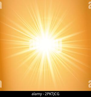 Yellow sun rays with orange flare Stock Vector Image & Art - Alamy