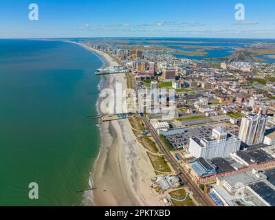 Atlantic City aerial view including Central Pier Arcade at Boardwalk in Atlantic City, New Jersey NJ, USA. Stock Photo