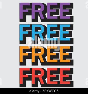free tag, free sign, free label vecter Stock Vector