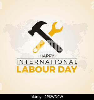 International labour day on 1st may. Happy labor day vector template for banner, greeting card, poster with background. Vector illustration Stock Vector