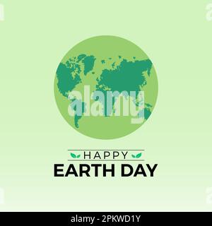 Happy earth day. World earth day concept. 22 April. Vector template for banner, greeting card, poster with background. Vector illustration. Stock Vector