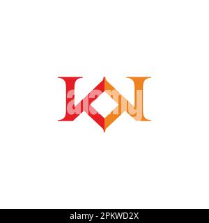 letter kw colorful geometric logo vector Stock Vector