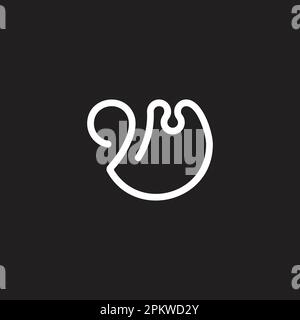 letter 2m loop geometric line logo vector Stock Vector