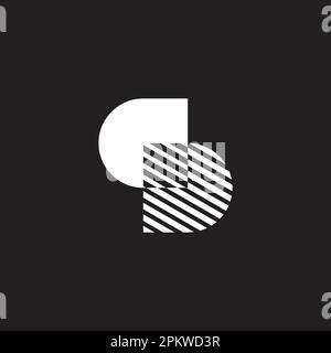 letter dd stripes shadow simple logo vector Stock Vector