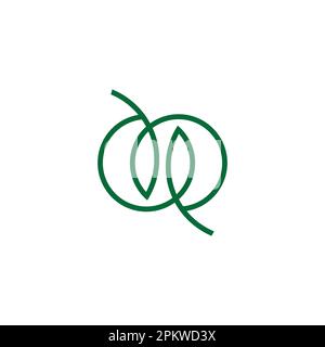 circle geometric thin line leaf logo vector Stock Vector