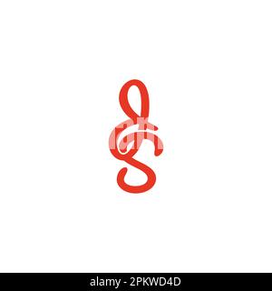 letter ds 3d curve overlap logo vector Stock Vector