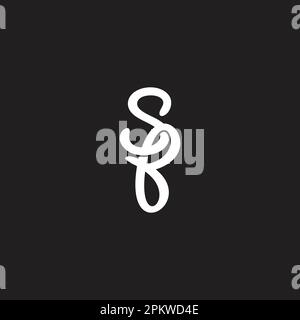 letter sb 3d curve overlap logo vector Stock Vector